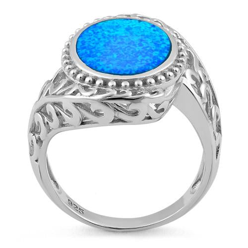 Sterling Silver Extravagant Oval Lab Opal Ring
