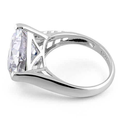 Sterling Silver Extravagant Trillion Clear CZ Ring