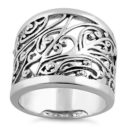 Sterling Silver Extravagant Vines Ring