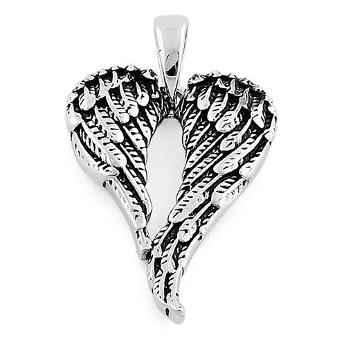 Sterling Silver Fallen Angel Wings Pendant