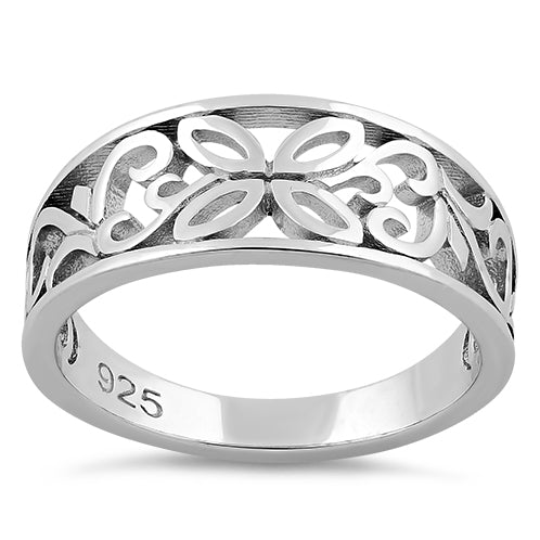 Sterling Silver Filigree Butterfly Ring