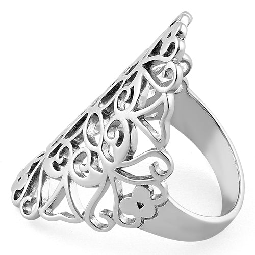 Sterling Silver Filigree Floral Ring