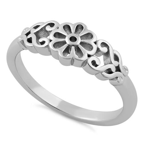 Sterling Silver Filigree Flower Ring