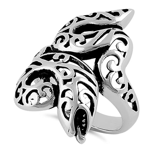 Sterling Silver Filigree Snake Ring