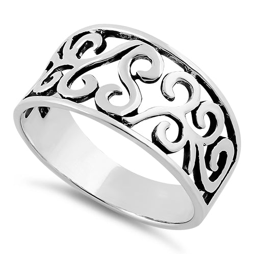 Sterling Silver Filigree Swirl Ring