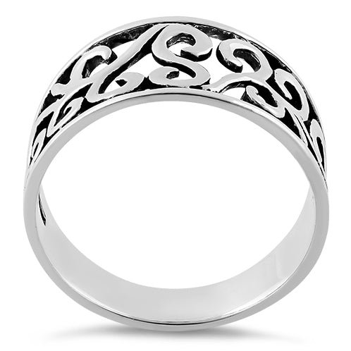 Sterling Silver Filigree Swirl Ring