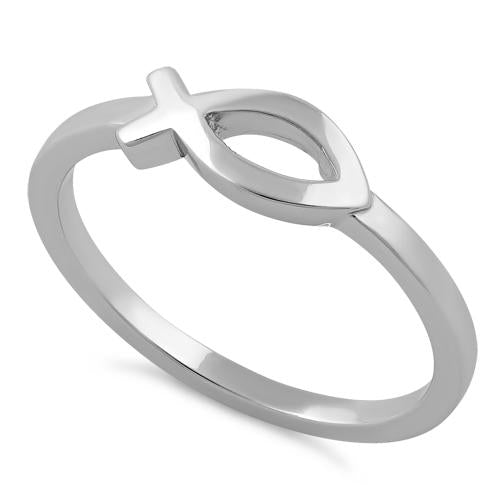 Sterling Silver Fish Symbol Ring