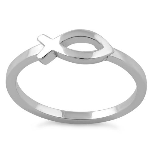 Sterling Silver Fish Symbol Ring