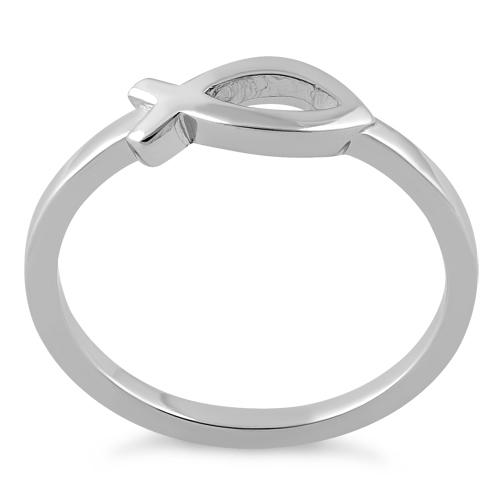 Sterling Silver Fish Symbol Ring