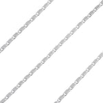 Sterling Silver Flat Chain Valentino Ovale 1.3mm x 3.2mm (sold by the foot)