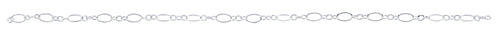 Sterling Silver Flat Oval Long & Short Chain 4.5 x 2.5mm (sold by the foot)