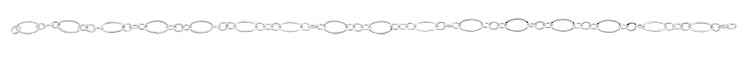 Sterling Silver Flat Oval Long & Short Chain 4.5 x 2.5mm (sold by the foot)