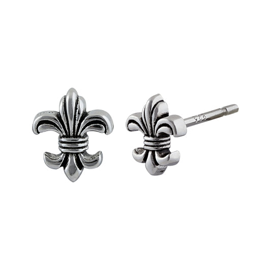 Sterling Silver Fleur de Lis Earrings