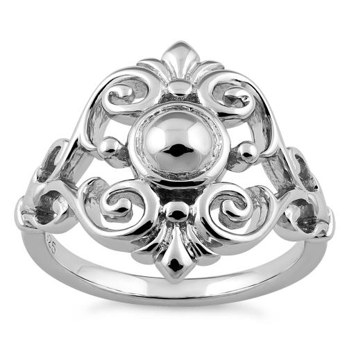 Sterling Silver Fleur-de-lis Vines Ring