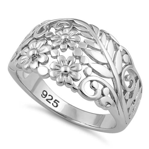 Sterling Silver Floral Arrangement Ring