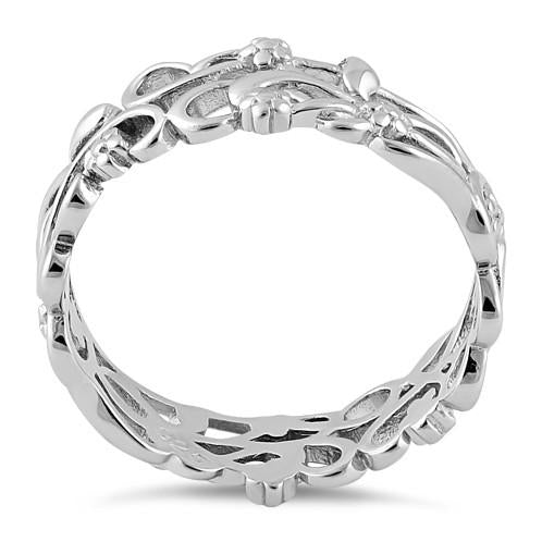 Sterling Silver Floral Band Ring