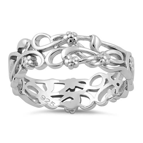 Sterling Silver Floral Band Ring