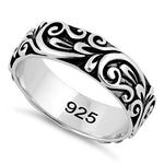 Sterling Silver Floral Band Ring