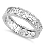 Sterling Silver Floral Band Ring