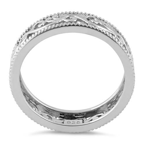 Sterling Silver Floral Band Ring