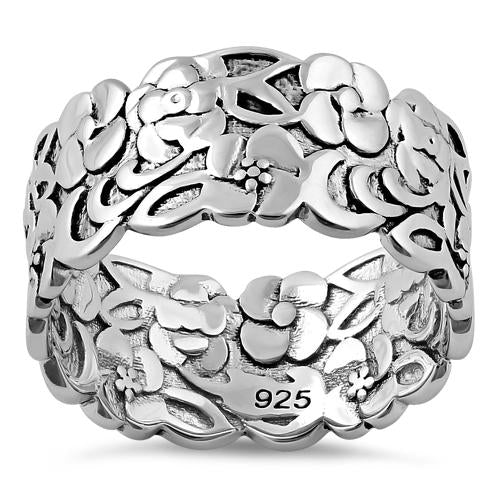 Sterling Silver Floral Band Ring