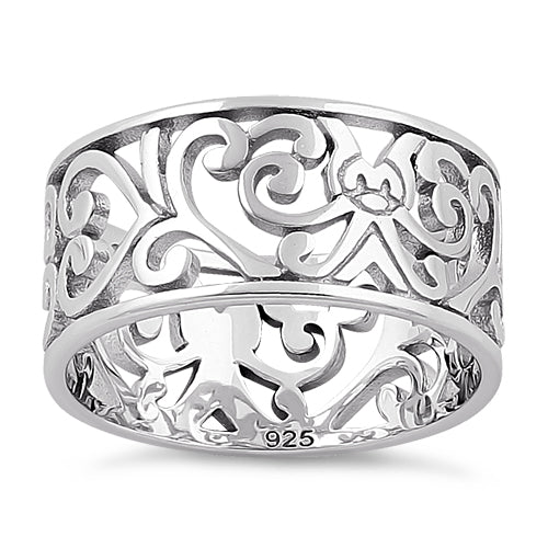 Sterling Silver Floral Band Ring