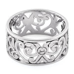 Sterling Silver Floral Band Ring