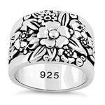Sterling Silver Floral Design Ring