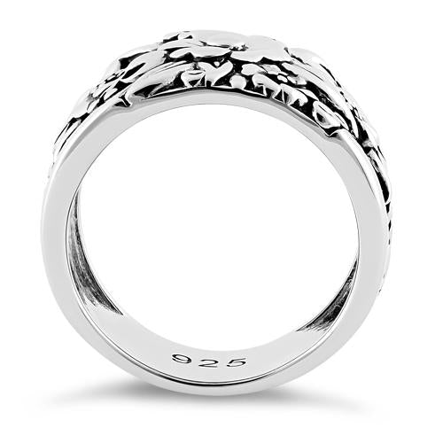 Sterling Silver Floral Design Ring