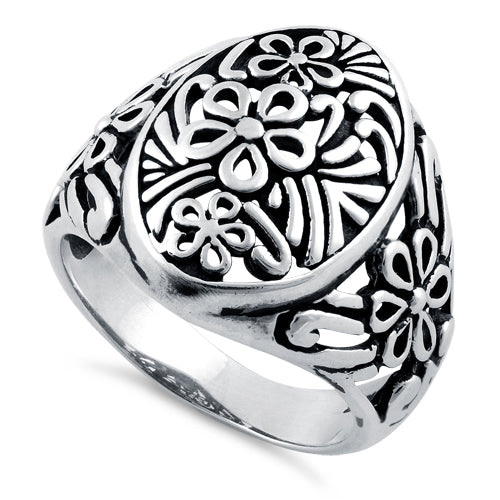 Sterling Silver Floral Elegant Ring