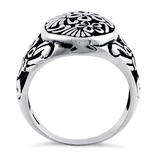 Sterling Silver Floral Elegant Ring