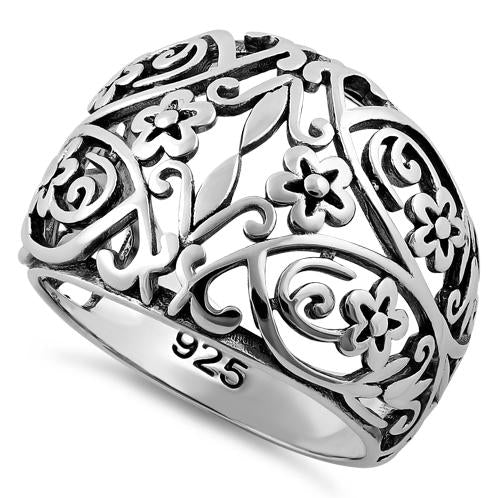 Sterling Silver Floral Ring