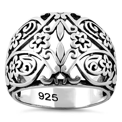 Sterling Silver Floral Ring