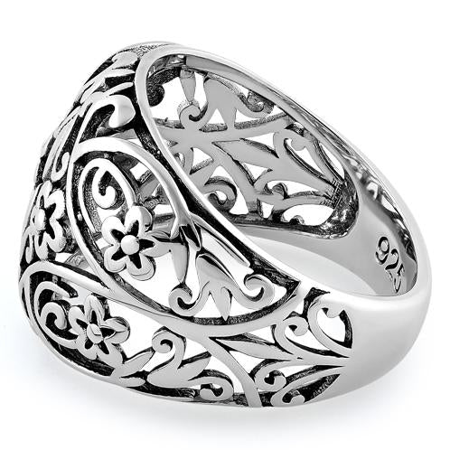 Sterling Silver Floral Ring