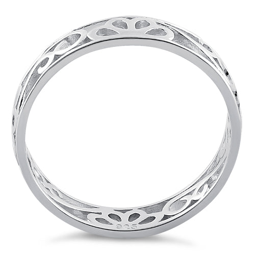 Sterling Silver Flower Band Ring