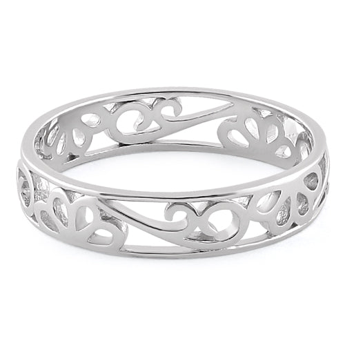 Sterling Silver Flower Band Ring