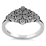 Sterling Silver Flower Dotted Ring