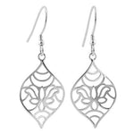 Sterling Silver Flower Drop Hook Earrings