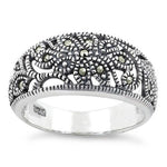 Sterling Silver Flower Marcasite Ring