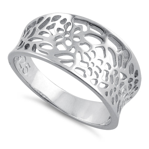 Sterling Silver Flowers Ring