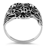 Sterling Silver Flowers Ring