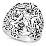 Sterling Silver Flowers Ring