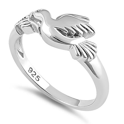 Sterling Silver Flying Dove Ring