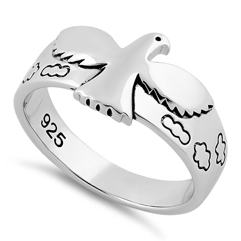 Sterling Silver Flying Dove Ring