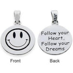 Sterling Silver "Follow your Heart, Follow your Dreams" Pendant