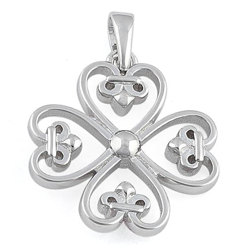 Sterling Silver Four Hearted Pendant