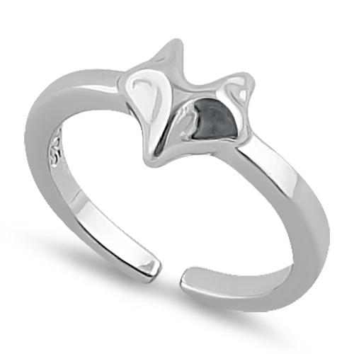 Sterling Silver Fox Toe Ring