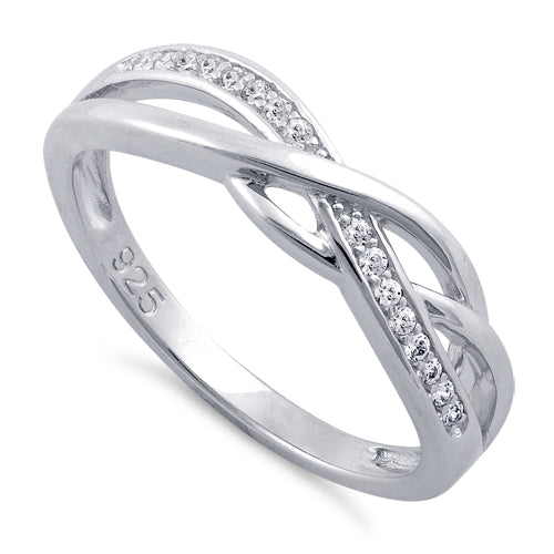 Sterling Silver Free Form CZ Ring