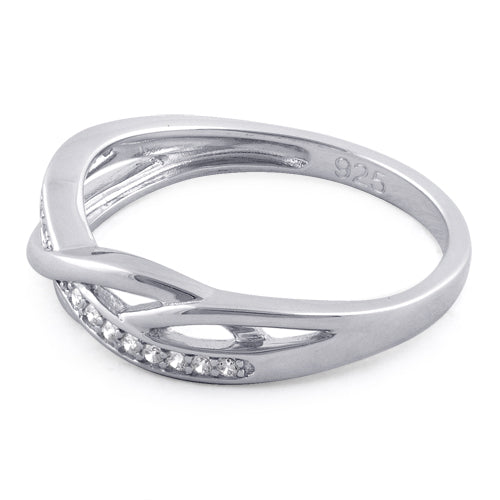 Sterling Silver Free Form CZ Ring