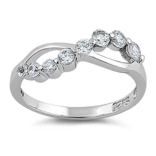 Sterling Silver Free Form CZ Ring